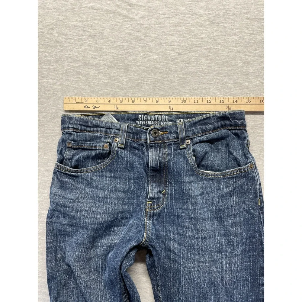 Signature by Levi's Jeans Athletic Fit Straight Jeans Boys 18 Blue Denim Cotton